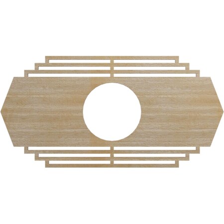 Ekena Millwork Chrysler Wood Fretwork Pierced Ceiling Medallion, Hickory, 20"W x 10"H x 5 1/4"ID x 3/8"T CMWP20X10X0375CSHI
